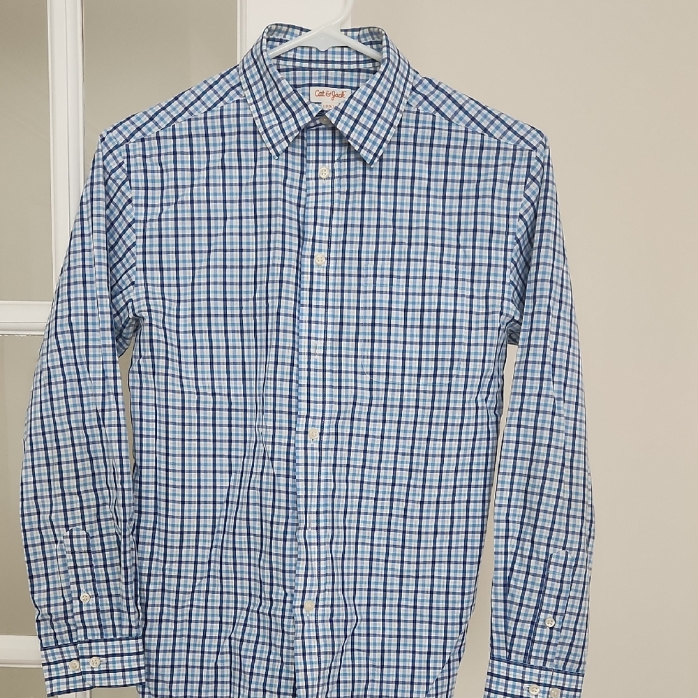 Boys Blue Checkered Shirt